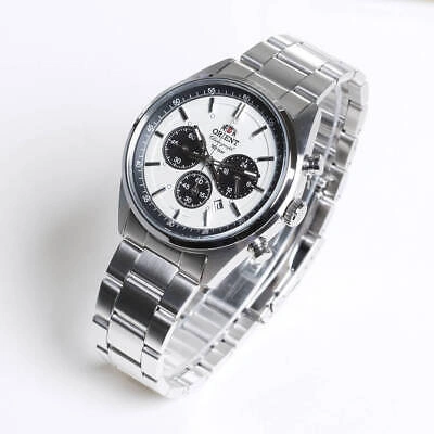 Pre-owned Orient Wv0041tx Milky White Solar Panda 70's Neo Seventies Men Watch In Box