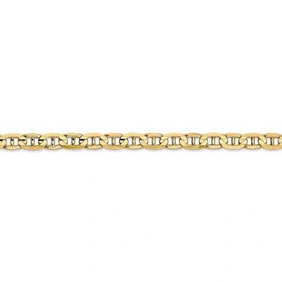 Pre-owned Skyjewelers Real 14kt Yellow Gold 4.5mm Concave Anchor Chain; 24 Inch; Lobster Clasp
