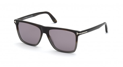 Pre-owned Tom Ford Ft 0832 Fletcher 55c Havana Gray/gray Square Men's Sunglasses