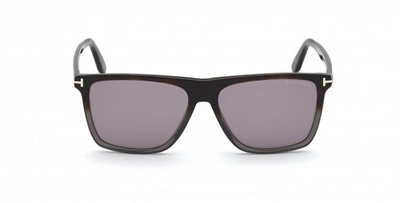 Pre-owned Tom Ford Ft 0832 Fletcher 55c Havana Gray/gray Square Men's Sunglasses
