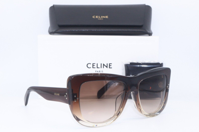 Pre-owned Celine Cl 40157u 50f Brown Fade Gradient Authentic Frames Sunglasses 57-18