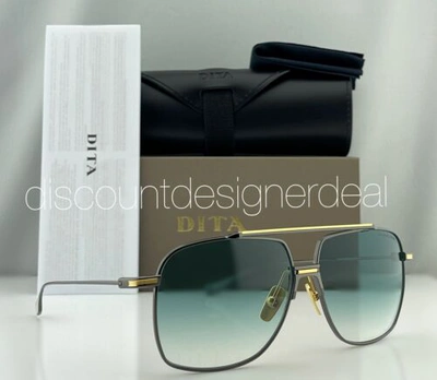 Pre-owned Dita Alkamx Sunglasses Gold Black Rhodium Frame Blue Gradient Lens Dts100-a-02