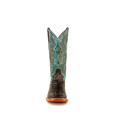 Pre-owned Ferrini Ladies Multi-color Leather Caiman S-toe Stampede Cowboy Boots In Multicolor