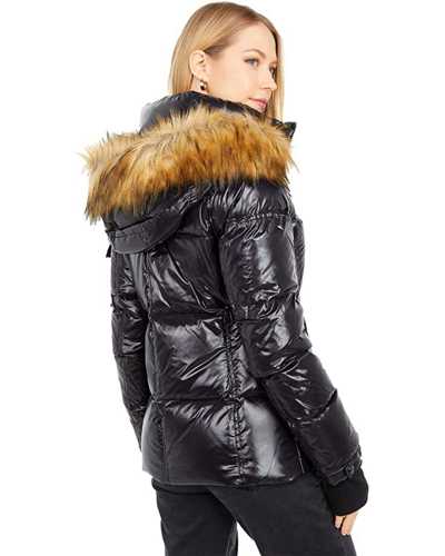 Pre owned S13 Allie Women s Jet Natural Faux Fur Trim Hooded Down Jacket Medium S10104ndf In Jet natural ModeSens