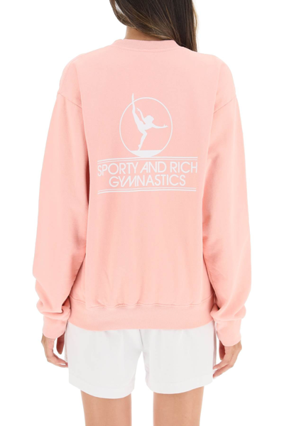 Shop Sporty And Rich Sporty Rich 'gymnastics' Crew-neck Sweatshirt In Pink