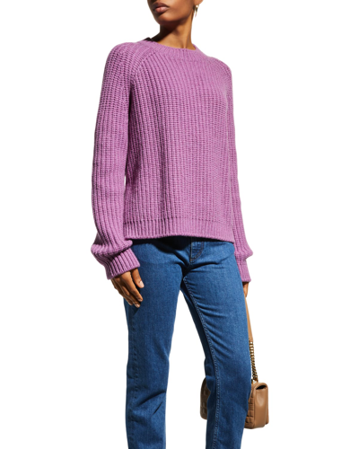 Shop Loro Piana Girocollo Davenport Cashmere Sweater In K01p Purple Daisy