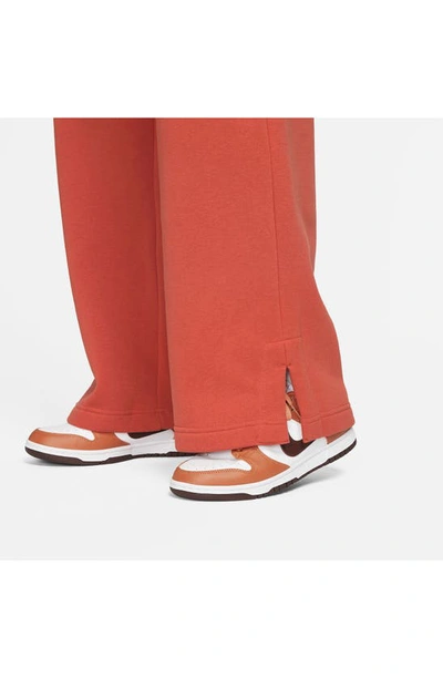 Shop Nike Sportswear Phoenix High Waist Wide Leg Sweatpants In Mantra Orange/sail