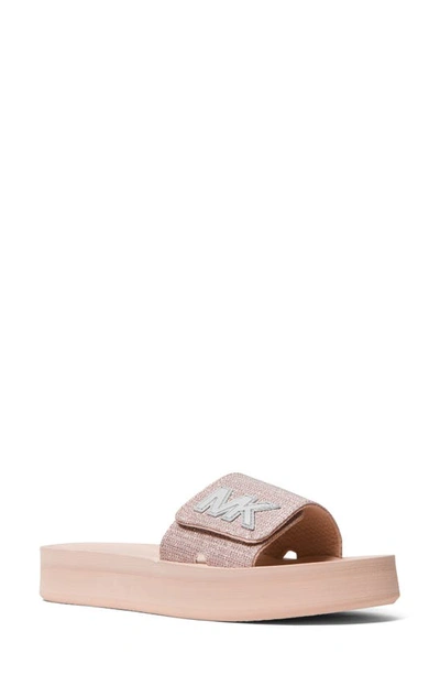 Shop Michael Michael Kors Mk Platform Slide Sandal In Pink
