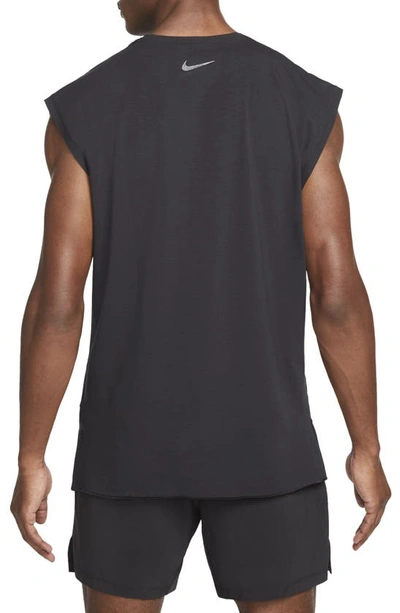 Shop Nike Dri-fit Yoga Tank In Black/ Iron Grey