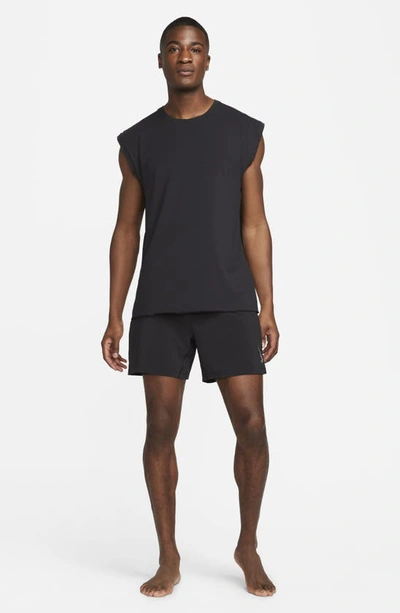 Shop Nike Dri-fit Yoga Tank In Black/ Iron Grey