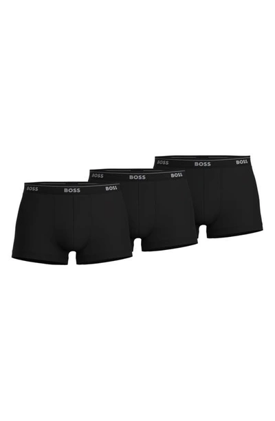 Hugo Boss Boss Underwear 3 Pack Long Boxer Briefs In Black