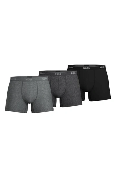 Shop Hugo Boss 3-pack Classic Cotton Boxer Briefs In Open Grey