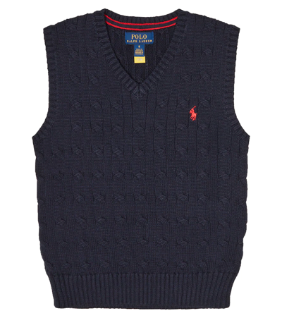 Shop Polo Ralph Lauren Cable-knit Cotton Vest In Rl Navy/c3822
