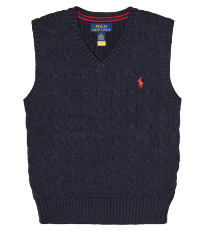 Polo Ralph Lauren Cable-knit Cotton Sweater Vest In Rl Navy/c3822