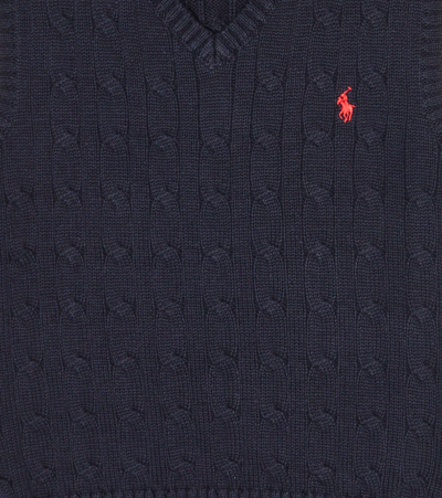 Shop Polo Ralph Lauren Cable-knit Cotton Vest In Rl Navy/c3822