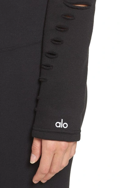 Shop Alo Yoga Ripped Warrior Crop Top In Black