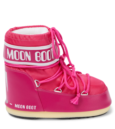 Moon Boot Icon Nylon Ankle Snow Boots In Bouganville