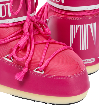 Moon Boot Icon Nylon Ankle Snow Boots In Bouganville