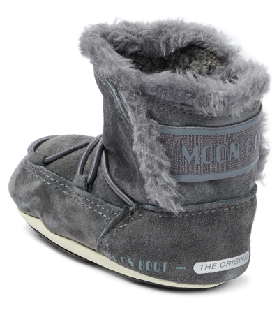 Shop Moon Boot Crib Suede Snow Boots In Dark Grey