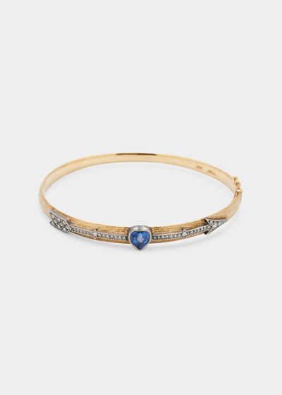 Shop Arman Sarkisyan Cupids Arrow Bracelet With Diamonds And Blue Sapphire In Multi
