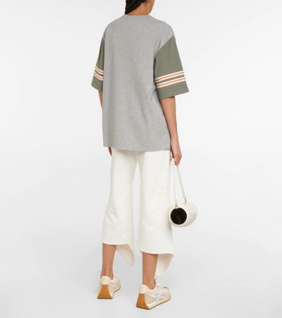 Shop Loewe Printed Cotton Jersey T-shirt In Grey Melange/old Military