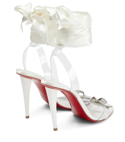 Shop Christian Louboutin Astrinodo Embellished Pvc Sandals In Ivory/lin White