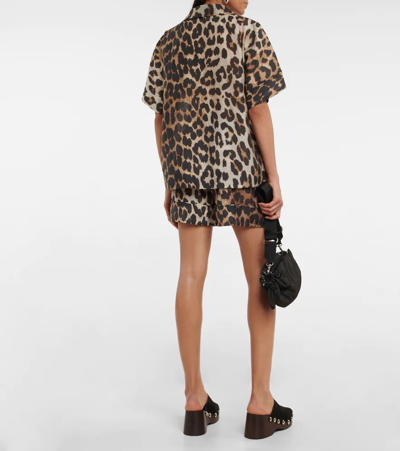 Shop Ganni Leopard-print Top In Maxi Leopard
