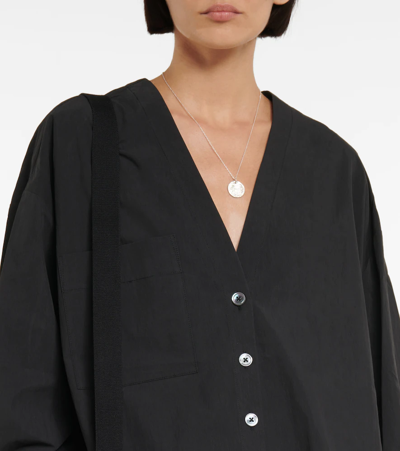 Shop Co Oversized Tton And Nylon Blouse In Black