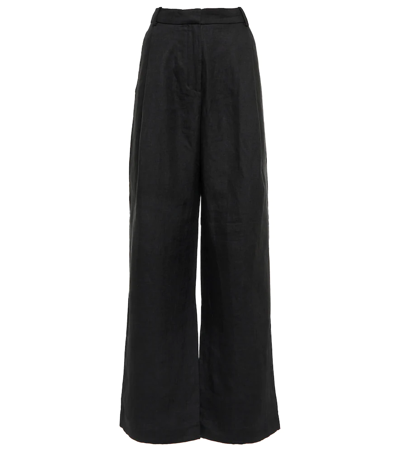 Shop Co Essentials Linen Pants In Black