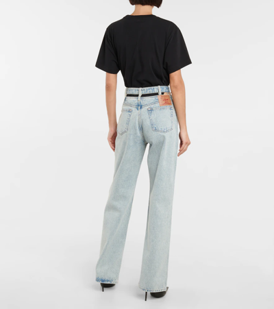 Shop Y/project Y Belt Wide-leg Jeans In Ice Blue