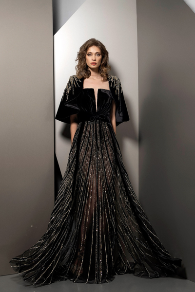 Shop Ziad Nakad Bolero Embellished A-line Gown