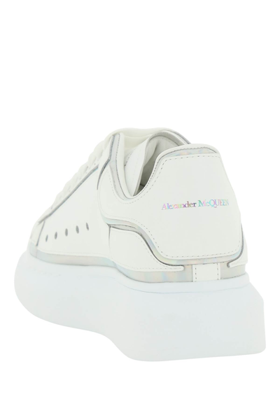 Shop Alexander Mcqueen Holographic Leather Oversize Sneakers In Multicolor