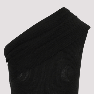 Shop Rick Owens Ribbed One Shoulder Dress In Black