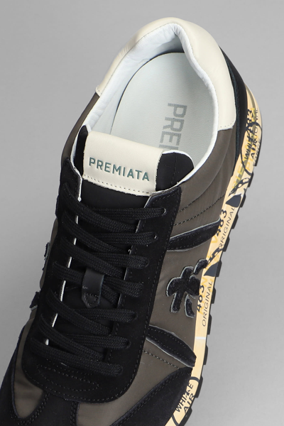 Shop Premiata Lucy Sneakers In Black Suede And Fabric
