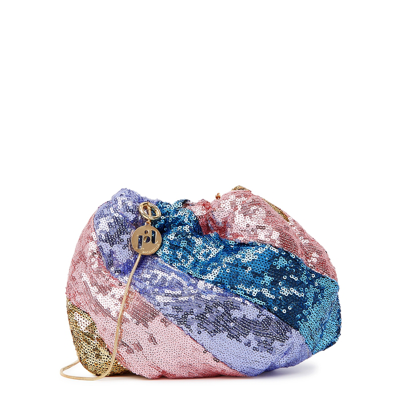 Shop Rosantica Fatale Sequin-embellished Clutch In Multicoloured