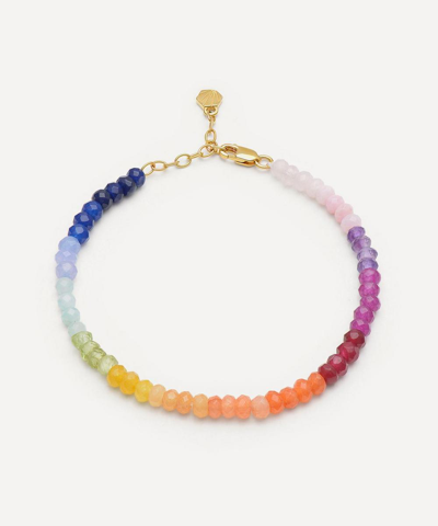 Rachel Jackson Rainbow Sunset 22ct Yellow Gold-plated Sterling-silver And Gemstone Charm Bracelet In Multi