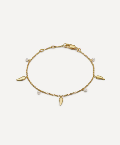 Shop Rachel Jackson 22ct Gold-plated Studded Pearl Bracelet