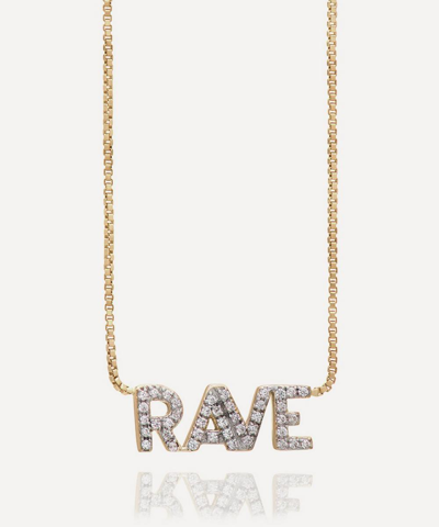 Shop Rachel Jackson 9ct Gold Diamond Pave Mini Rave Pendant Necklace