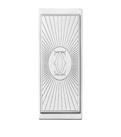 Shop Cartier Harrods Sun Monogram Money Clip In Silver