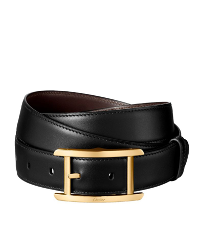 Shop Cartier Harrods Reversible Belt In Black