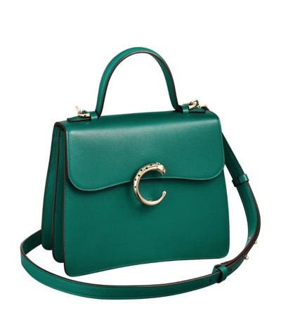Shop Cartier Harrods Top-handle Bag In Green