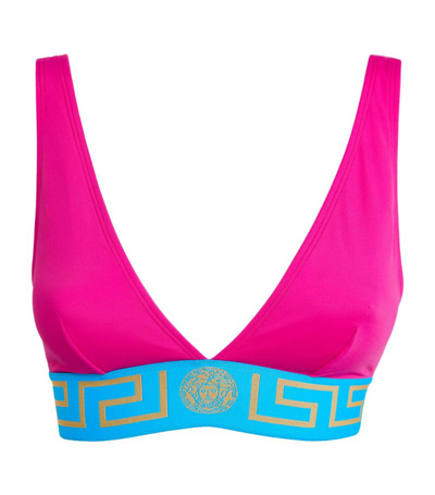 Shop Versace Vita Bikini Top In Pink