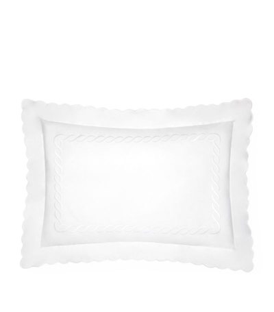 Shop Pratesi Treccia Oxford Pillowcase (50cm X 90cm) In White
