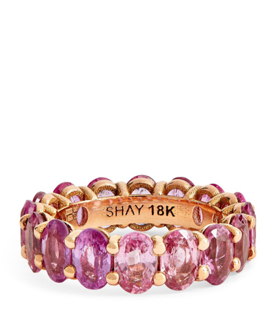 Shop Shay Rose Gold And Pink Sapphires Basics Eternity Ring