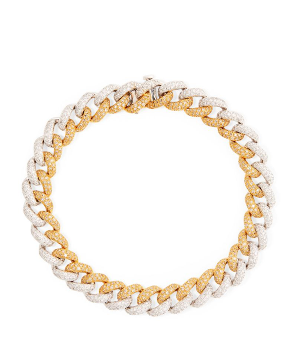 Shay 18kt yellow gold diamond chunky chain bracelet