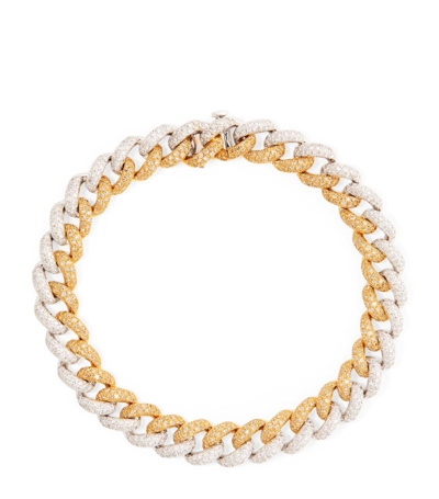 Shop Shay Mixed Gold And Diamond Pavé Link Bracelet In Multi