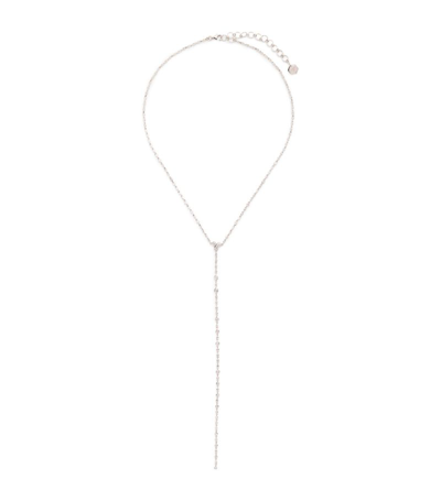 Shop Shay White Gold And Diamond Infinity Y Necklace In Silver