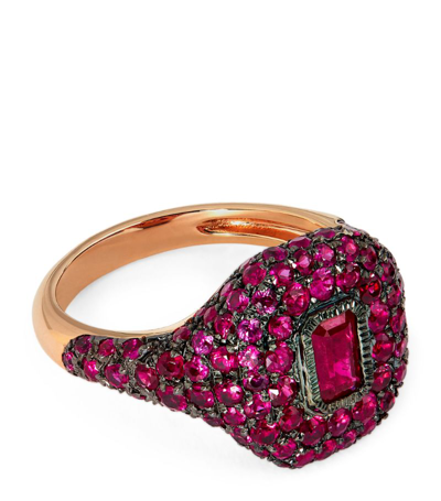 Shop Shay Rose Gold And Ruby New Modern Pinky Ring