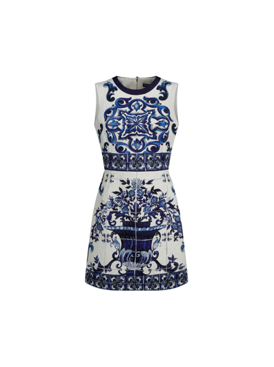 Shop Dolce & Gabbana Dress In Tris Maioliche