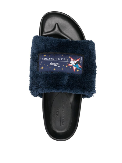 Shop Stella Mccartney Fantasia Mickey Vesta Platform Slides In Blue